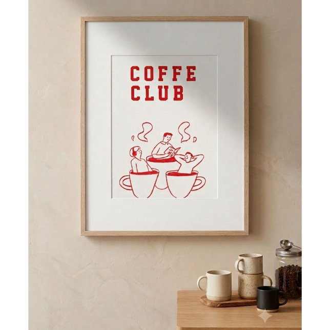 Café Clubb Affisch | Minimalistisk Kaffeväggkonst  (Skapare uppladdad)