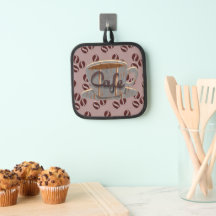 Cafe Coffee Kopp och Coffee Beans Pot Holder