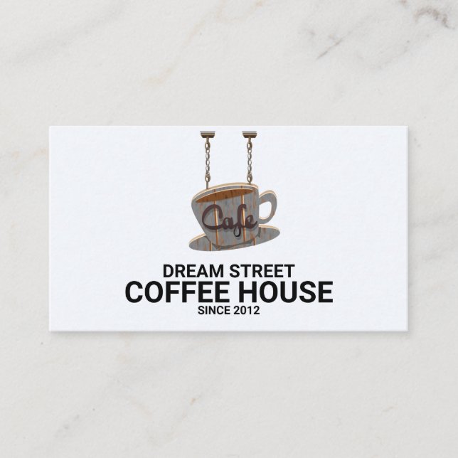 Cafe Coffee Shop-Trendiget, Affärskort Visitkort (Framsida)