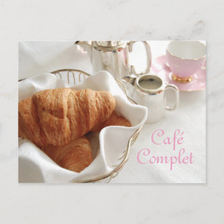 Café Complet, Continental Breakfast Postcard Vykort