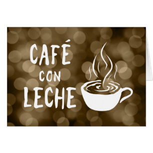 cafe con leche bokeh hälsningskort