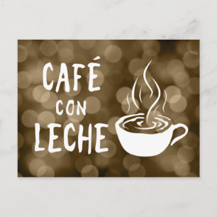 cafe con leche bokeh vykort
