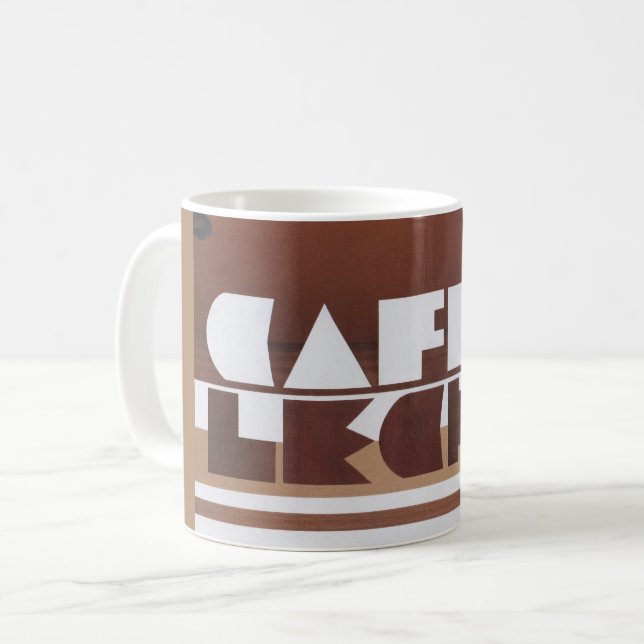 CAFE CON LECHE Coffee Mjölk Tan Rim Coffee Mugg (Framsida vänster)