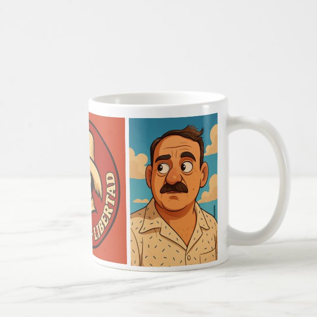 Café con Luis Muñoz Marín. Caricatura Kaffemugg (Höger)