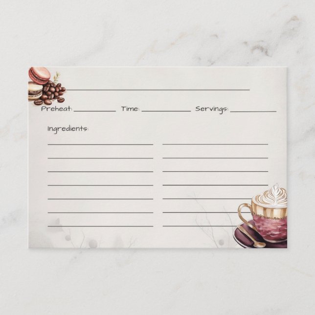 Café Crémeux Basic-receptkort Tilläggskort (Framsida)