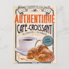 Café croissant vykort
