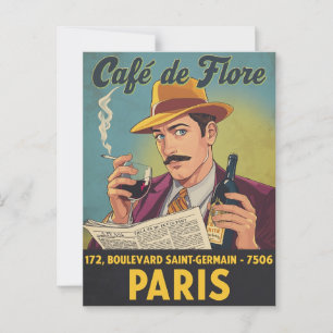 Café de Flore: Parisiskt stil Vykort