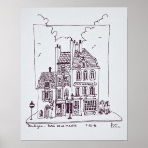 Cafe De La Mairie Boulogne-Sur-Mer, Frankrike Poster