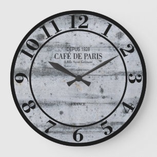 Cafe De Paris Frankrike Simulated Wood Plank Stor Klocka