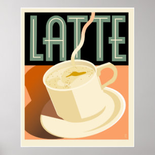Cafe Deco Latte Poster