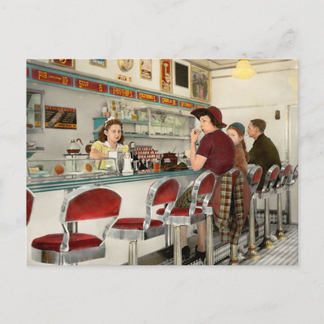 Cafe - Den lokala hängningen 1941 Vykort (Framsida)