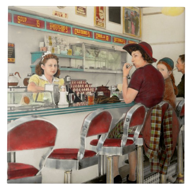 Cafe - Det lokala tillhåll 1941 Kakelplatta (Framsidan)