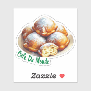 Cafe du Monde New Orleans Beignet Watercolor Klistermärken