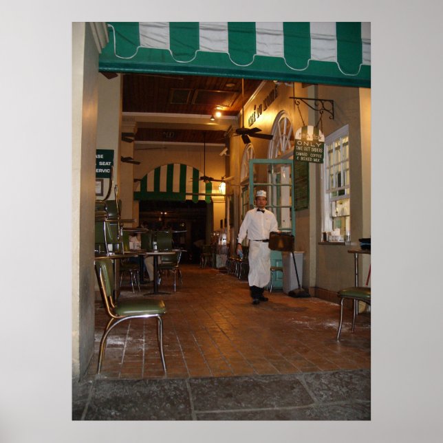 Cafe du Monde New Orleans Side promenad Cafe Coffe Poster (Framsidan)