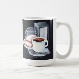 Cafe du Monde på den svart vitmuggen Kaffemugg