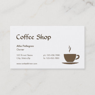 Cafe- eller coffee shopvisitkort visitkort