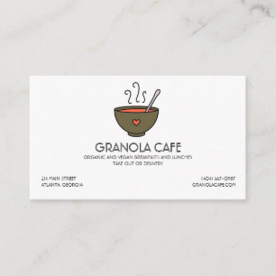 Cafe- eller restaurangsoppabunkevisitkort visitkort