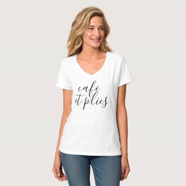 café et plies t shirt (Hel framsida)