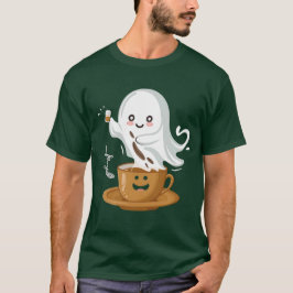Café Ghost T-Shirt – Söt Kawaii Caféande