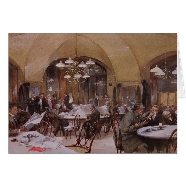 Cafe Griensteidl, Wien, 1890 Hälsningskort (Framsidan Horizontal)