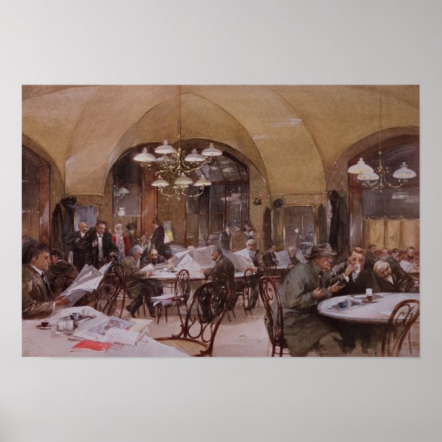 Cafe Griensteidl, Wien, 1890 Poster (Framsidan)