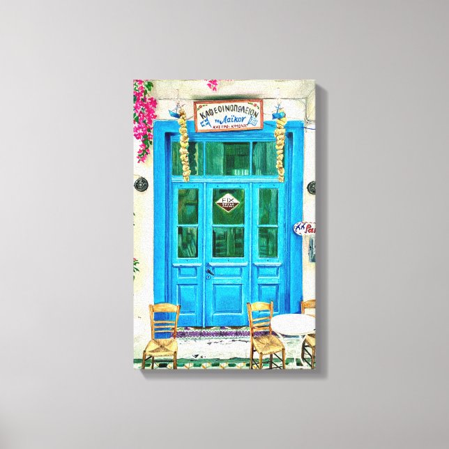 Cafe Hand-draw Pencil Art-Kanvastryck Canvastryck (Framsida)