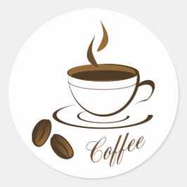 Cafe Hett Coffee Mugg-kaffe Runt Klistermärke