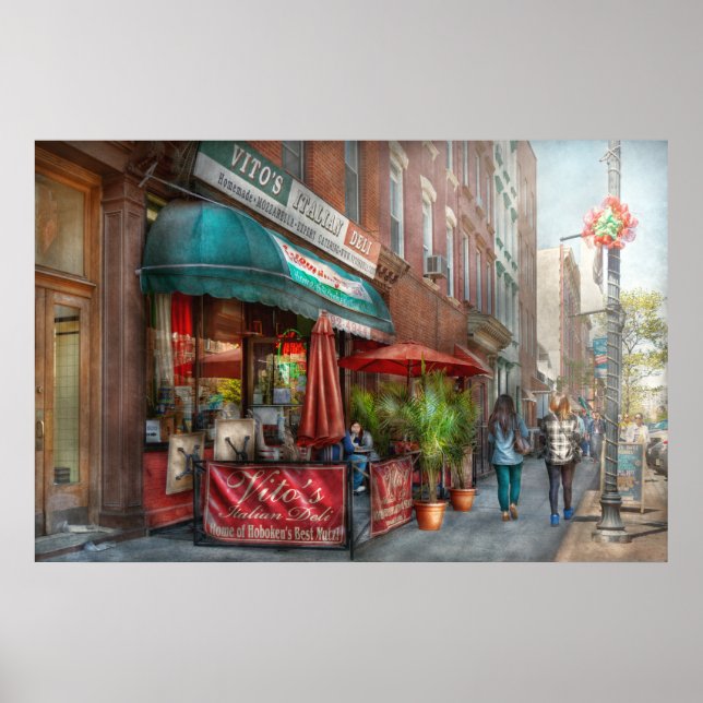 Cafe - Hoboken, NJ - Vitos italienska Deli Poster (Framsidan)