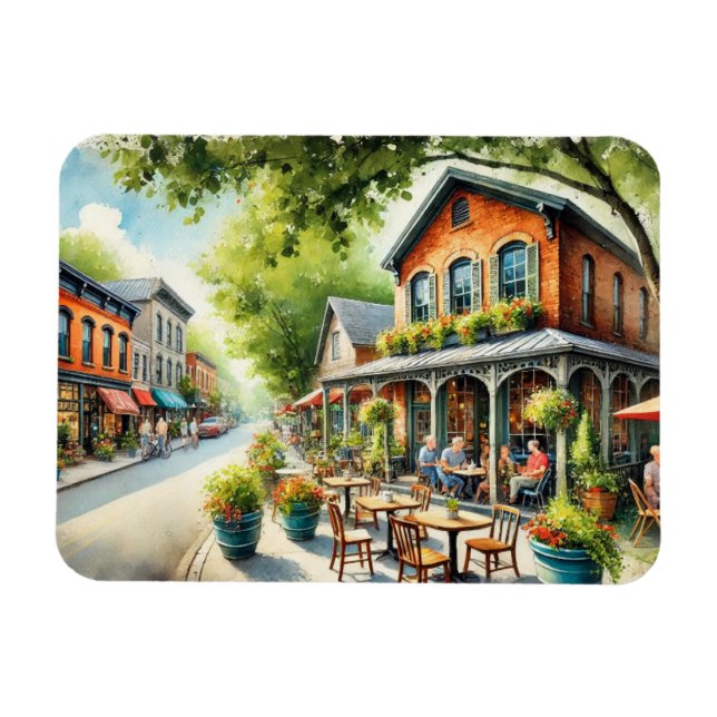 Cafe i Nashville Indiana Magnet (Horisontell)