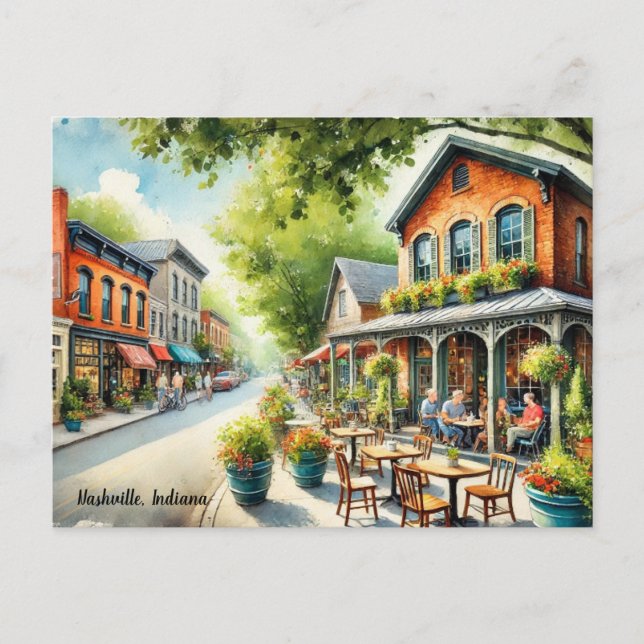 Cafe i Nashville Indiana Vykort (Framsida)