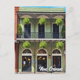 Cafe i New Orleans Louisiana Helg Vykort