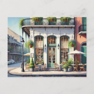 Cafe i New Orleans Louisiana Helg Vykort