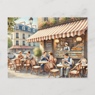 Cafe i Paris Frankrike Mugg Vykort