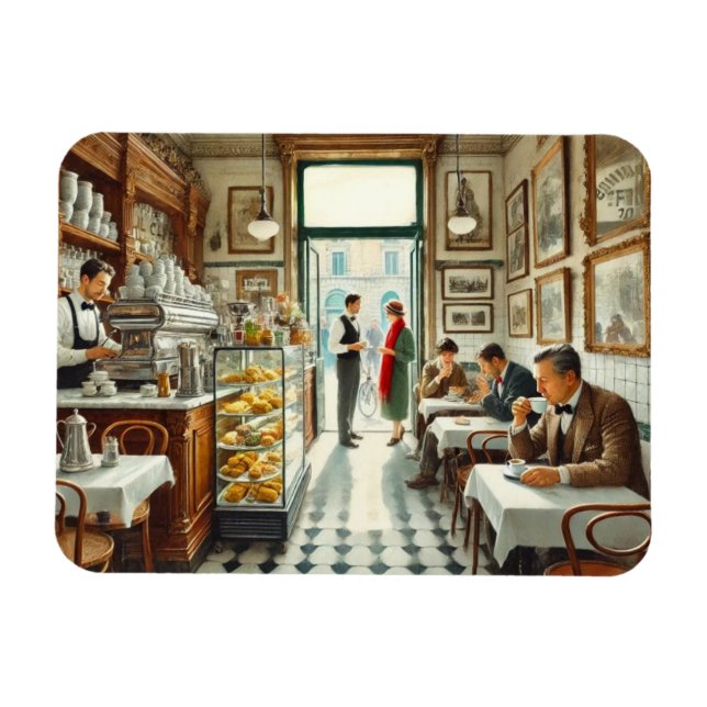 Cafe i Rom Mugg Magnet (Horisontell)