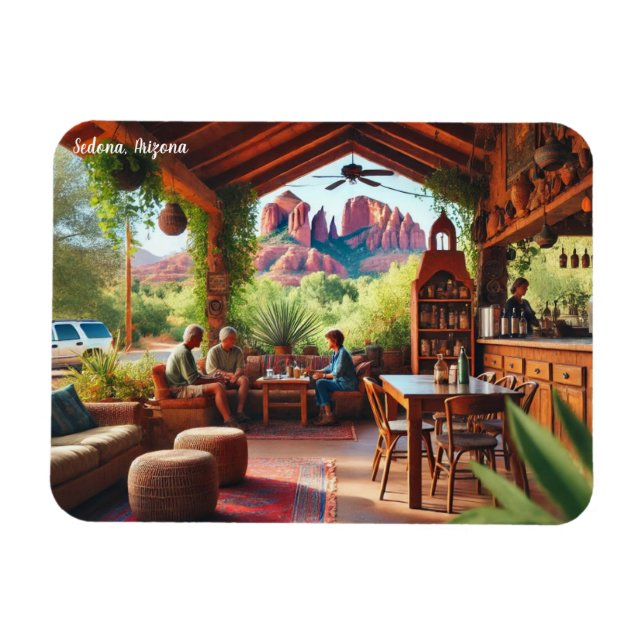 Cafe i Sedona Arizona Magnet (Horisontell)