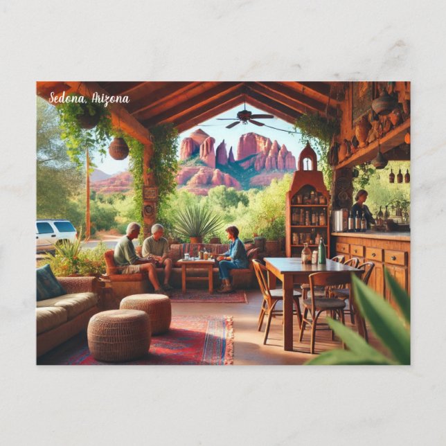 Cafe i Sedona Arizona Vykort (Framsida)