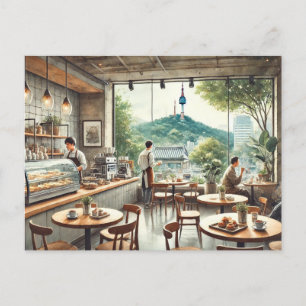 Cafe i Seoul Korea Namsan Mug Vykort