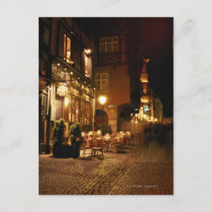 Cafe i Strasbourg Vykort