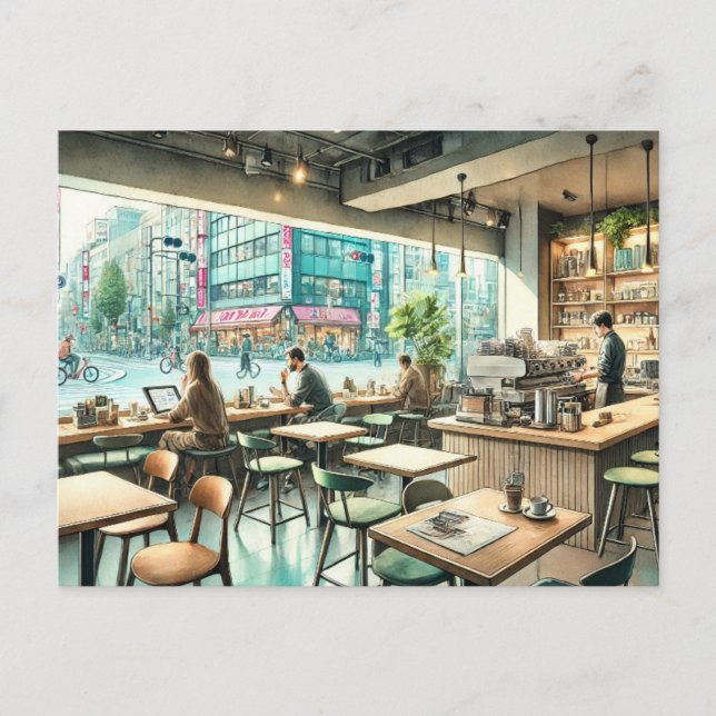 Cafe i Tokyo Vykort (Framsida)