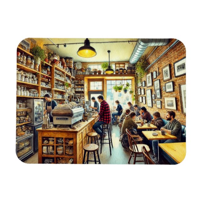 Cafe i Vancouver Mugg Magnet (Horisontell)