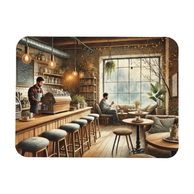 Cafe i Vancouver Mugg Magnet (Horisontell)