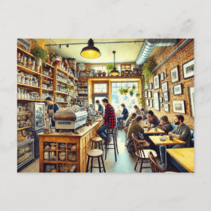 Cafe i Vancouver Mugg Vykort