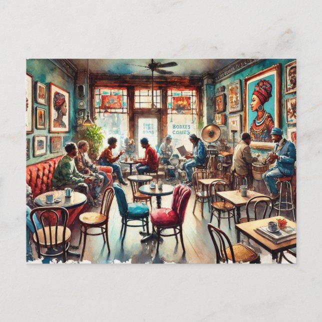 Cafe in Chicago Bronzeville Vykort (Framsida)