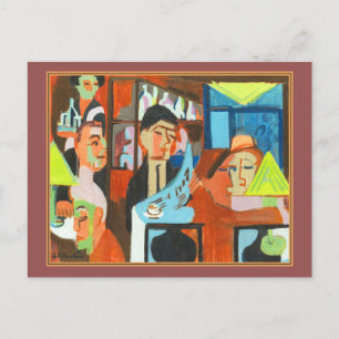 Cafe in Davos av Ernst Ludwig Kirchner Vykort
