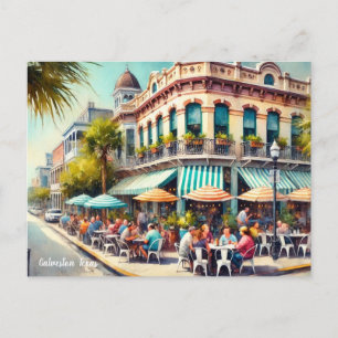 Cafe in Galveston Texas Vykort