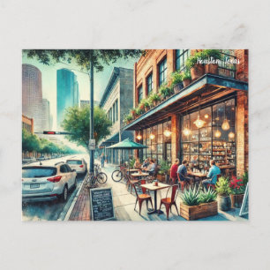 Cafe in Houston Texas Vykort