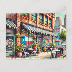 Cafe in Houston Texas Vykort