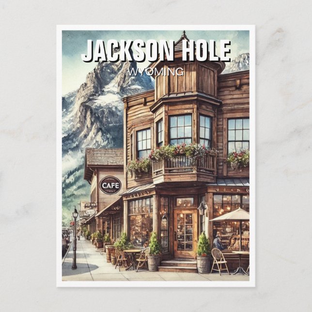 Cafe in Jackson Hål Wyoming Travel Vykort (Framsida)