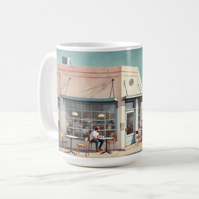 Cafe in Marfa Texas Kaffemugg (Framsida vänster)