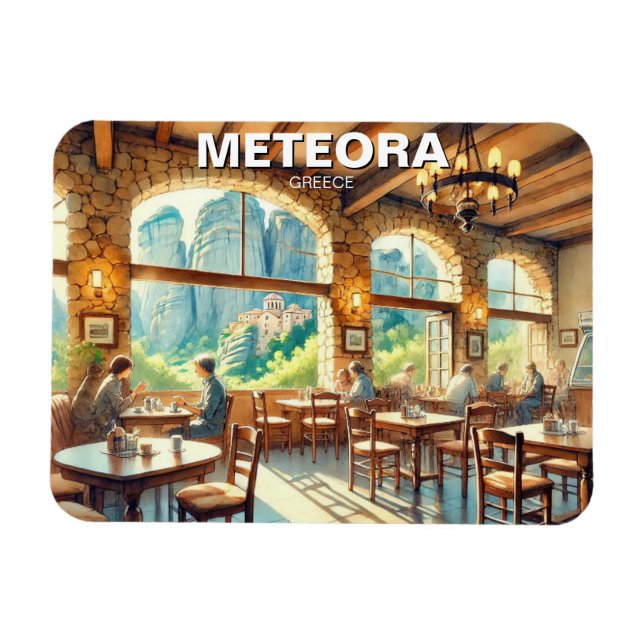 Cafe in Meteora Greece Travel Ligcape Magnet (Horisontell)